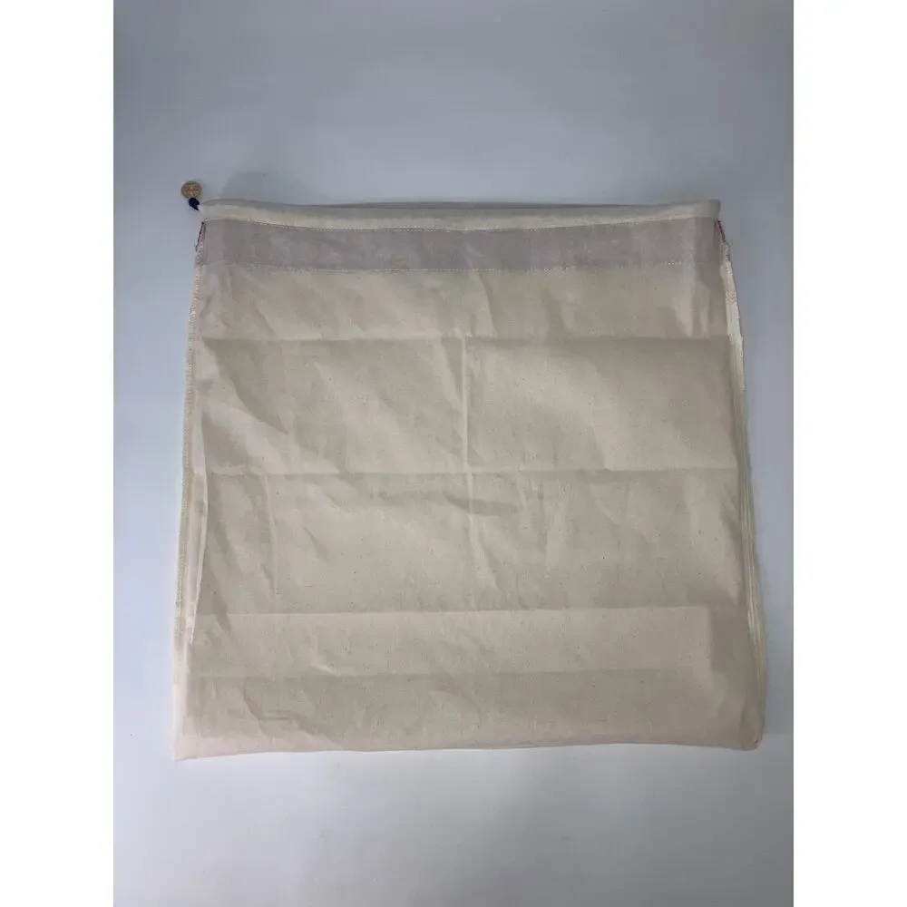 TORY BURCH CREAM DRAW STRING DUST BAG WITH PINK TRIM